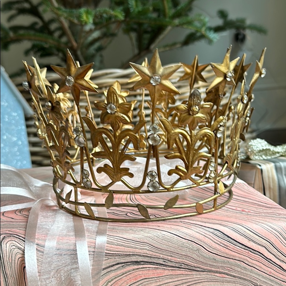 Anthropologie starry crown gold Christmas new
